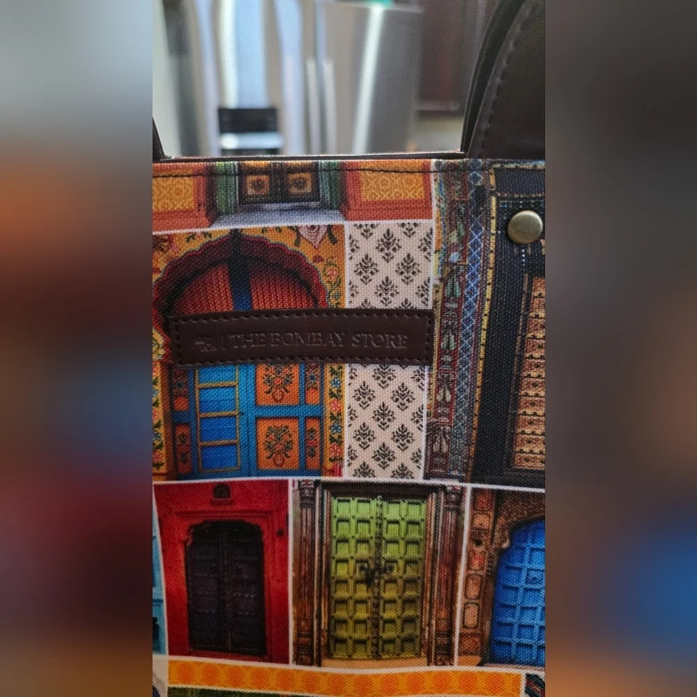 The Bombay Store Colorful India Door Print Mini Tote Bag